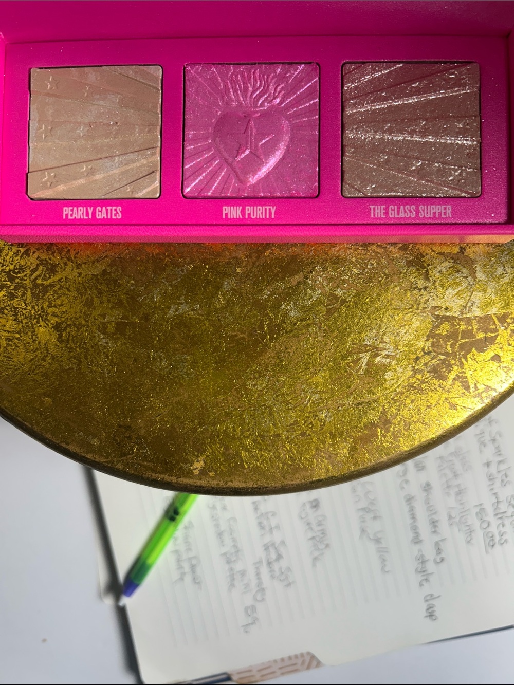 Jeffree Star Sacred Glass Highlighter Palette - Hot Pink & Gold - Picture 3 of 4